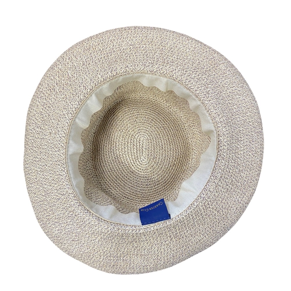 Charter Club Womens Tan Woven Wide Brim Sun Hat Summer Beach Accessory - Picture 7 of 8
